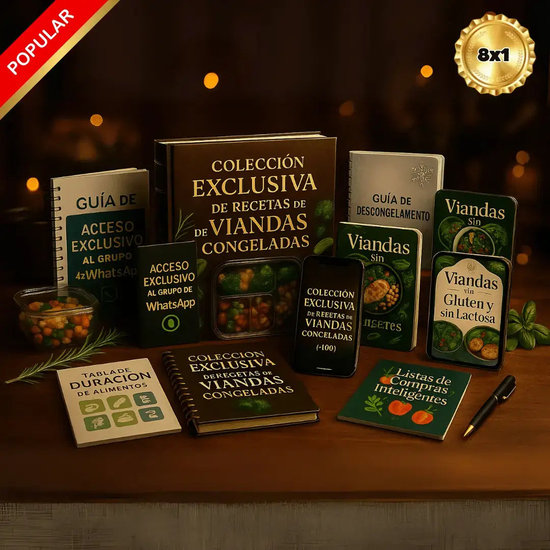 🧊 Coleccion de Recetas de Viandas Congeladas + 7 Regalos 🎁